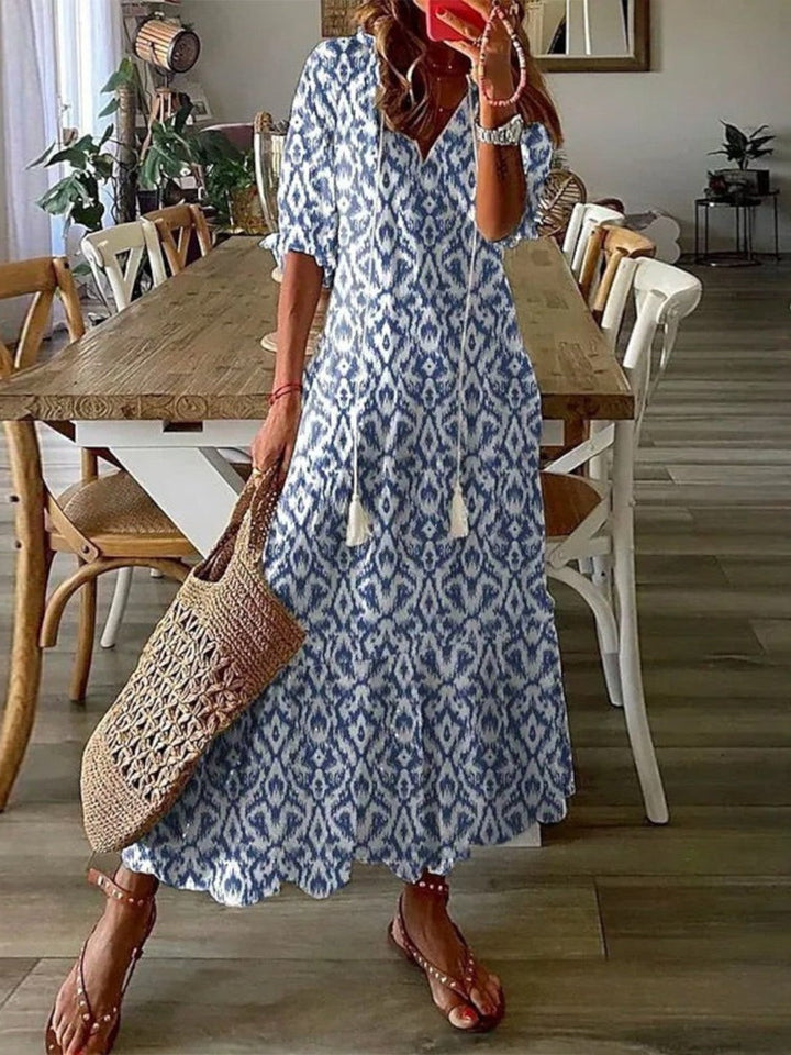 Poppy Boho Strandkleid mit V-Ausschnitt foto 1