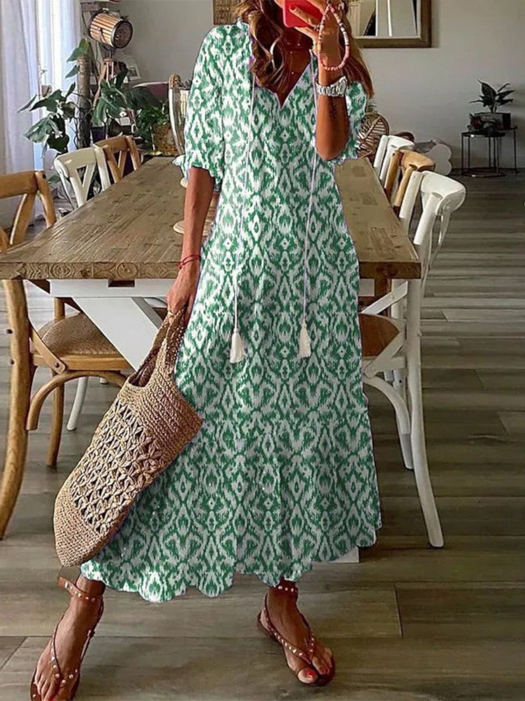 Poppy Boho Strandkleid mit V-Ausschnitt foto 2