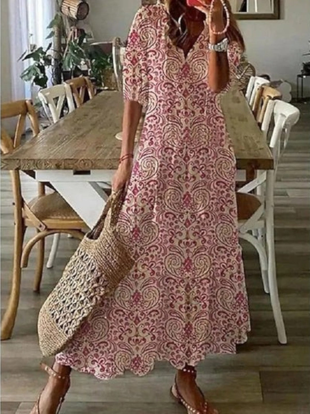 Poppy Boho Strandkleid mit V-Ausschnitt foto 4