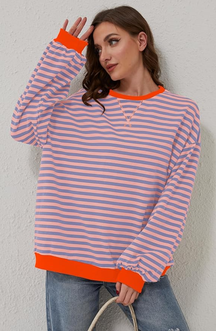 Aukje Gestreifter Pullover in Übergröße Foto 3