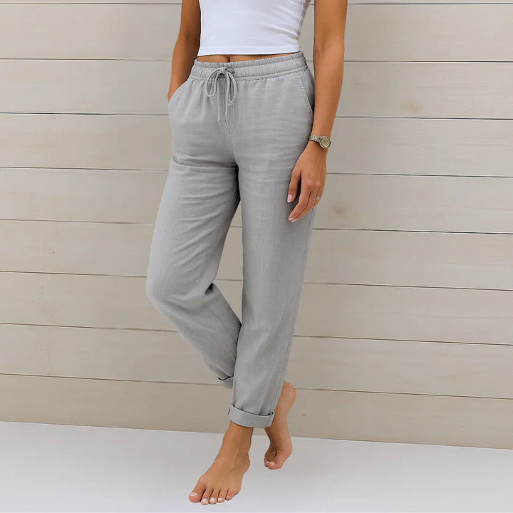 Beke Gerade Leinenhose mit Tunnelzug Foto 5