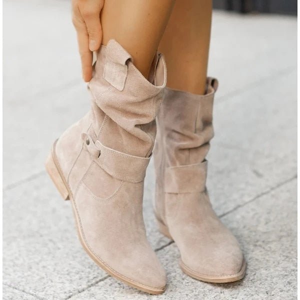 Bequeme Damen Herbststiefeletten gefüttert wasserdicht in Beige