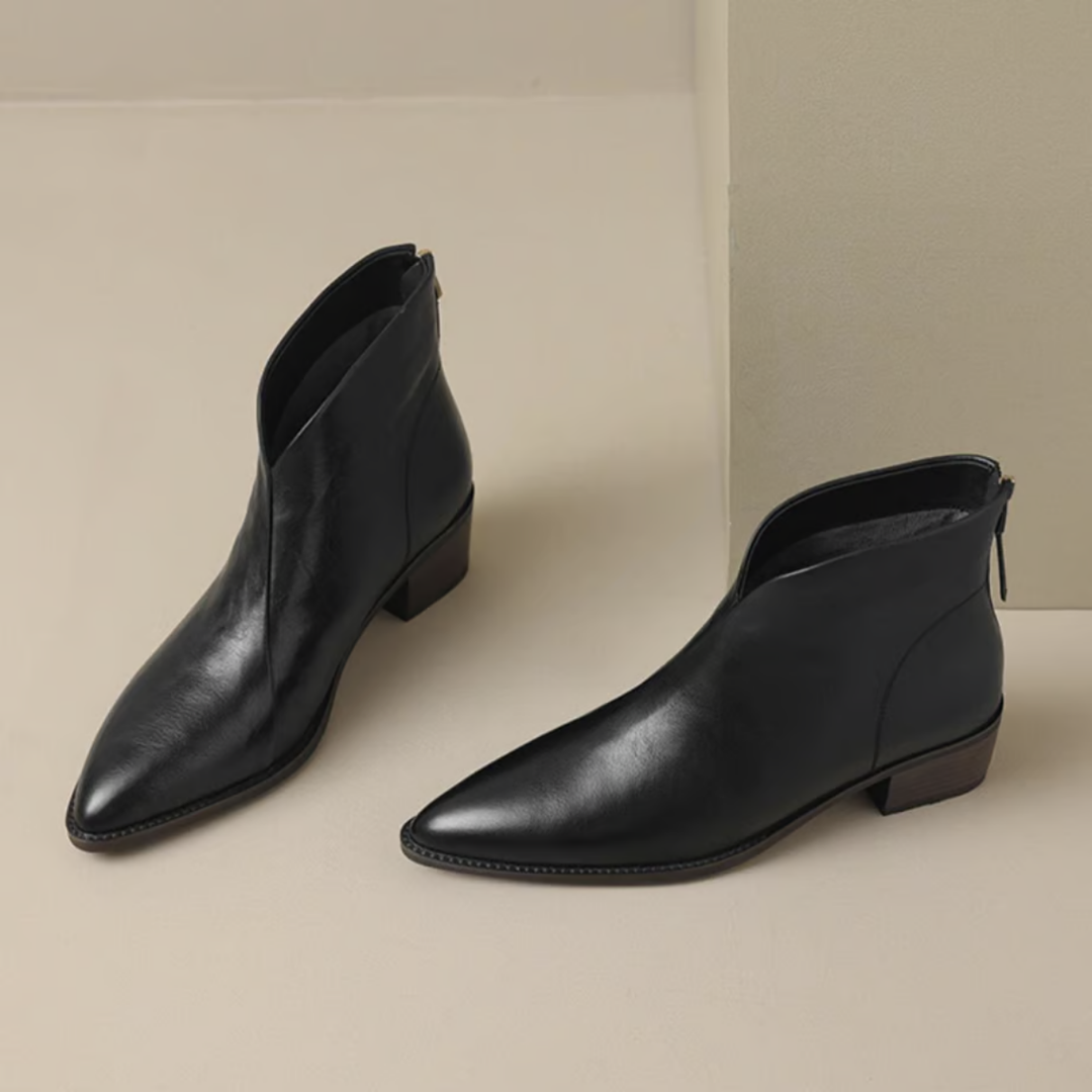Braune Stiefeletten Damen mit niedrigem Absatz