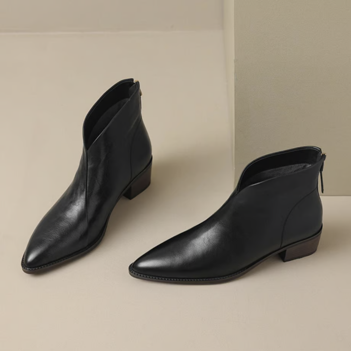 Braune Stiefeletten Damen mit niedrigem Absatz
