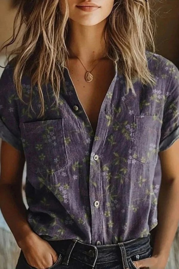 Bregje Florale Bluse mit Reverskragen in lockerer Passform Foto 2
