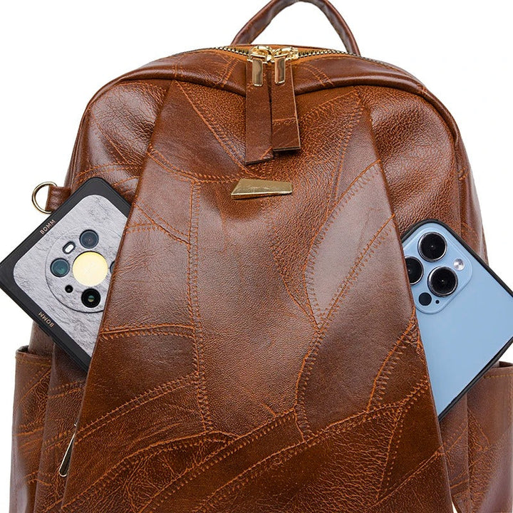 Bregtje Leder-Rucksack in glattem Design Foto 3