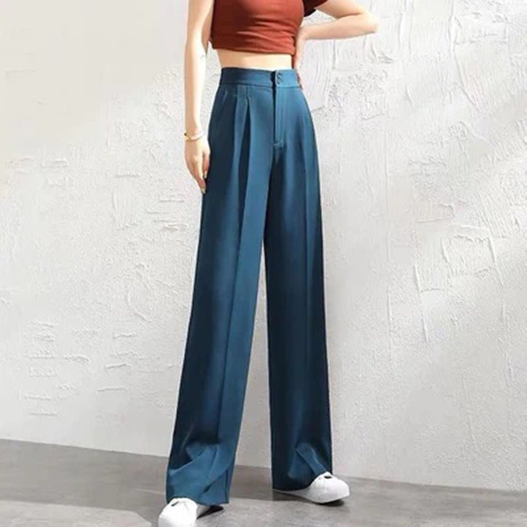 Cara Leinen-Palazzohose mit weitem Bein und hohem Bund Foto 3