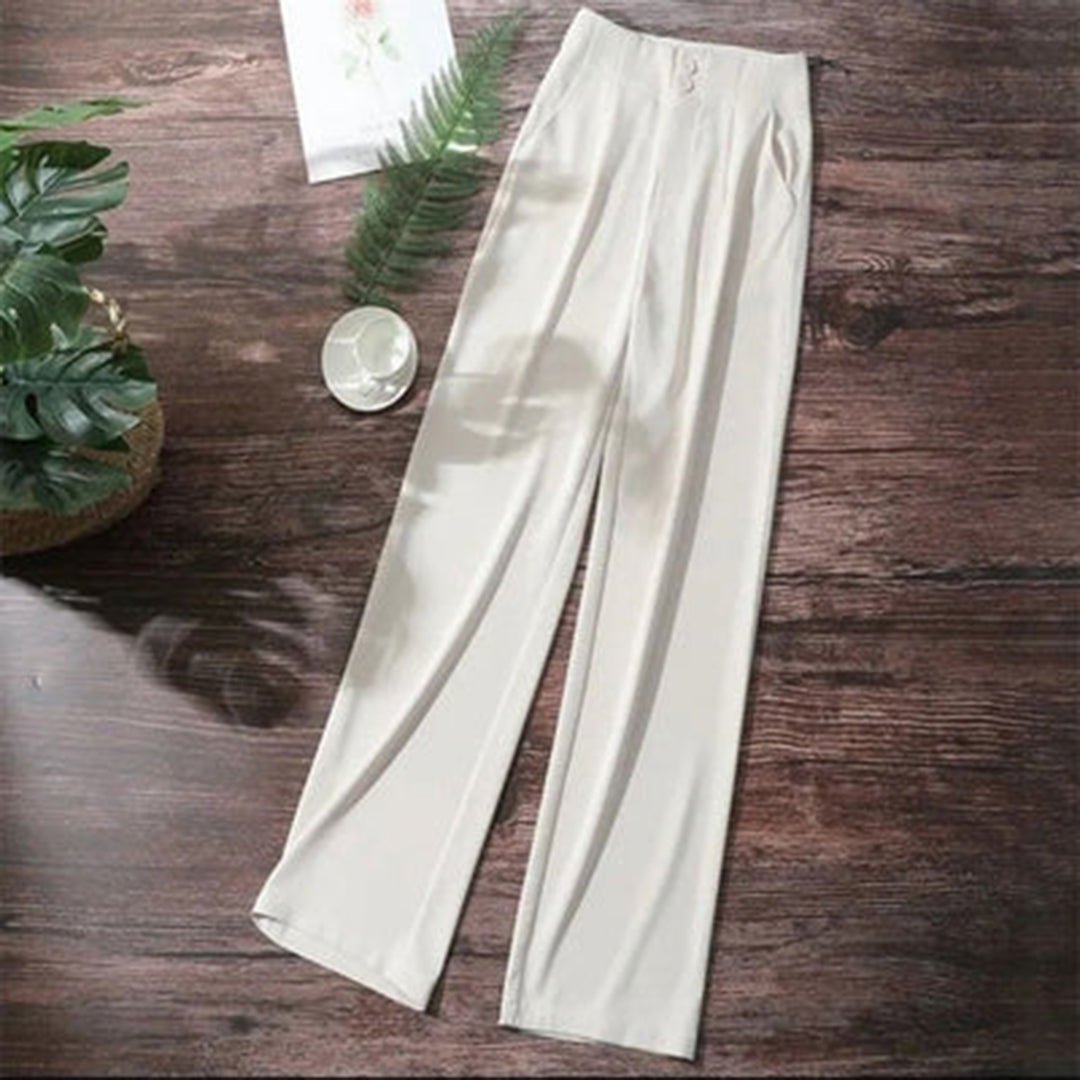 Cara Leinen-Palazzohose mit weitem Bein und hohem Bund Foto 5