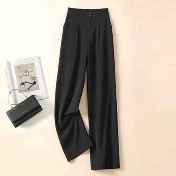 Cara Leinen-Palazzohose mit weitem Bein und hohem Bund Foto 6