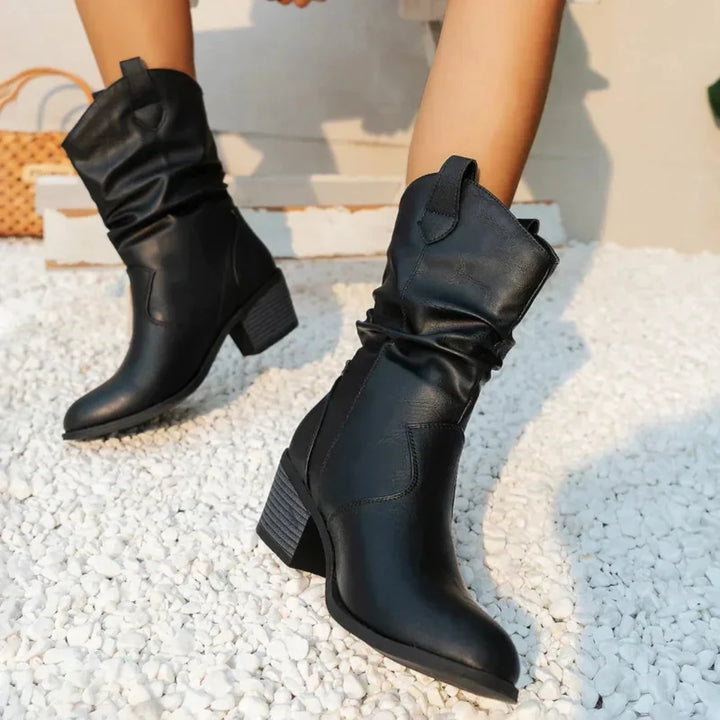 Damen Braune Stiefeletten im Western-Look (2)