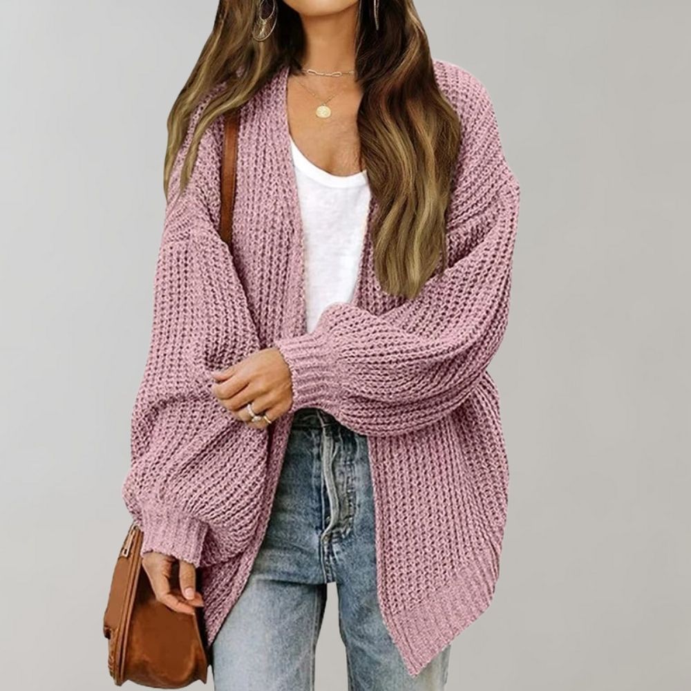 Damen Cardigan aus weichem Strick für Herbst in Rosa