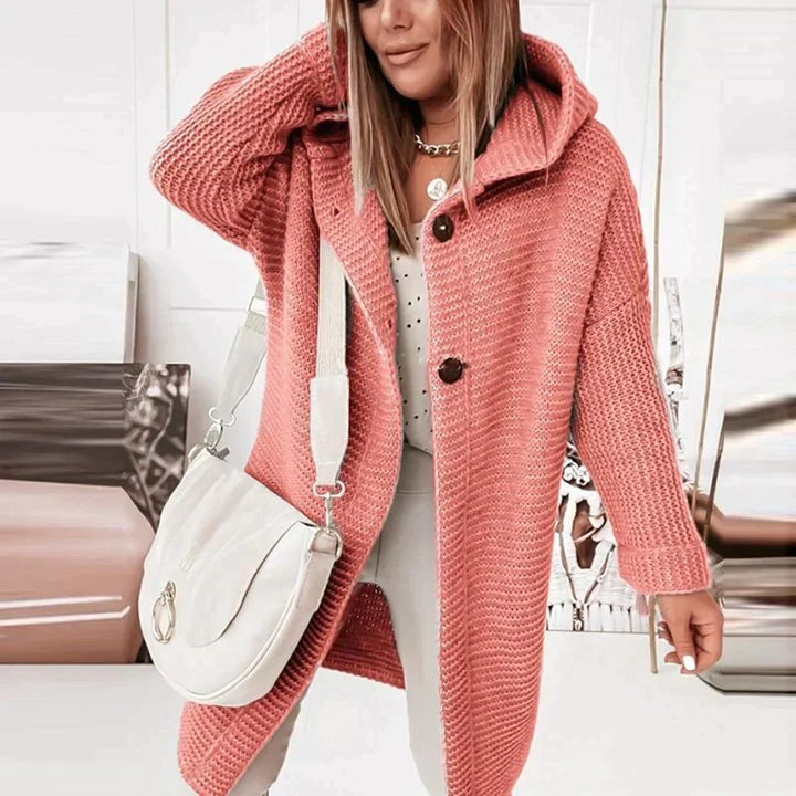 Damen Cardigan Lange mit Kapuze
