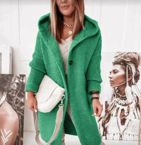 Damen Cardigan Lange mit Kapuze (5)