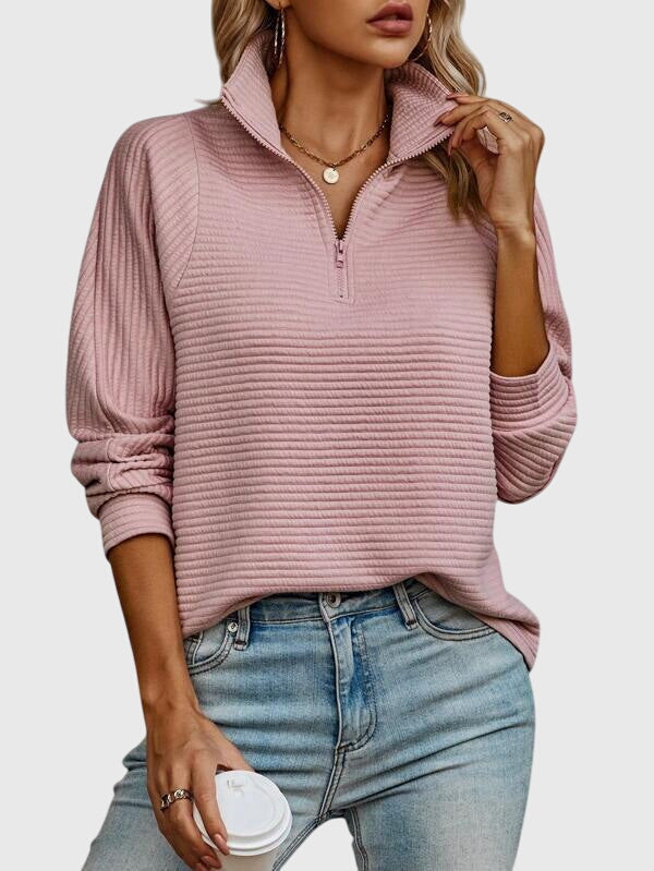 Damen Cardigan mit Reißverschluss elegant (3)