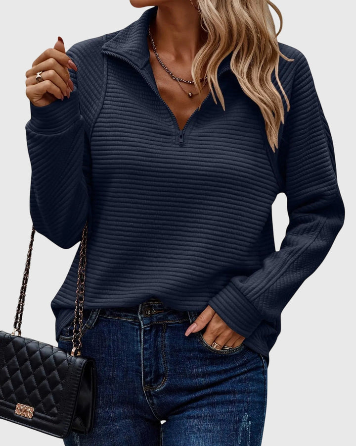 Damen Cardigan mit Reißverschluss elegant in Dunkelblau