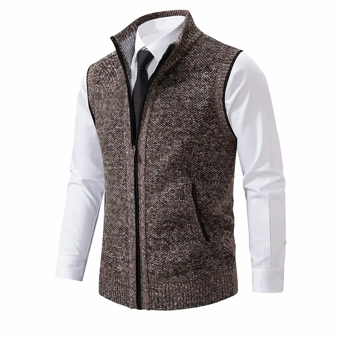 Damen Elegante Fleece-Weste für Herbst in Braun