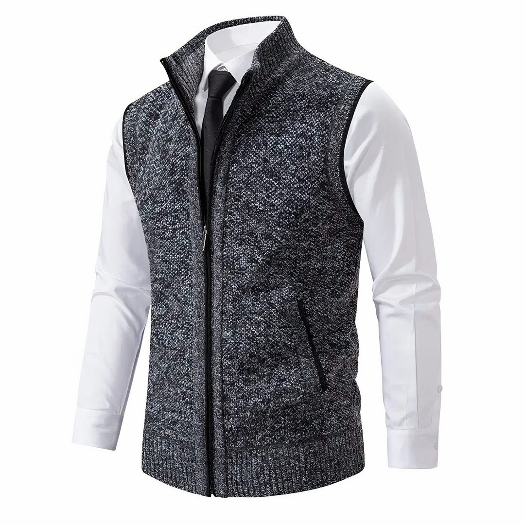 Damen Elegante Fleece-Weste für Herbst in Dunkelgrau