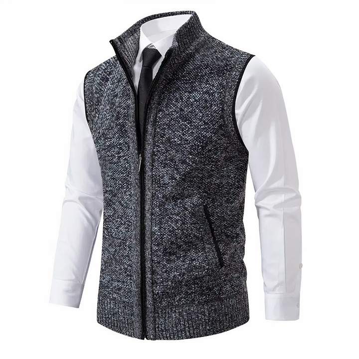 Damen Elegante Fleece-Weste für Herbst in Dunkelgrau