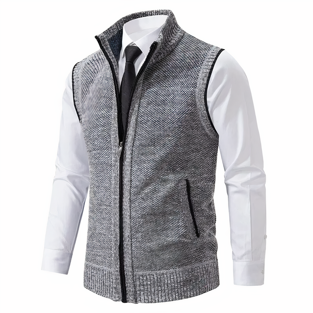 Damen Elegante Fleece-Weste für Herbst in Hellgrau