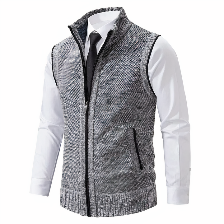 Damen Elegante Fleece-Weste für Herbst in Hellgrau