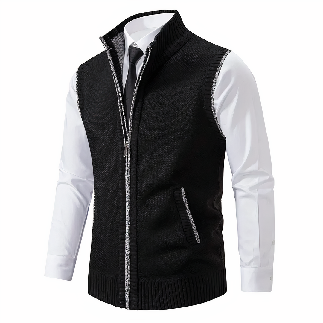 Damen Elegante Fleece-Weste für Herbst in Schwarz