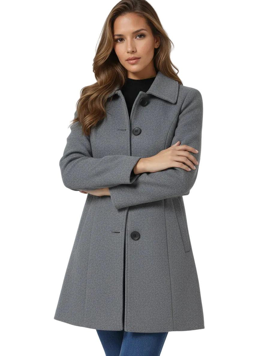 Damen Elegante Herbst-Jacke im Klassischen Schnitt in Hellgrau