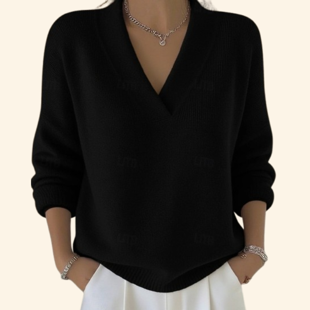 Damen elegante Strickjacke zum Alltag in Schwarz
