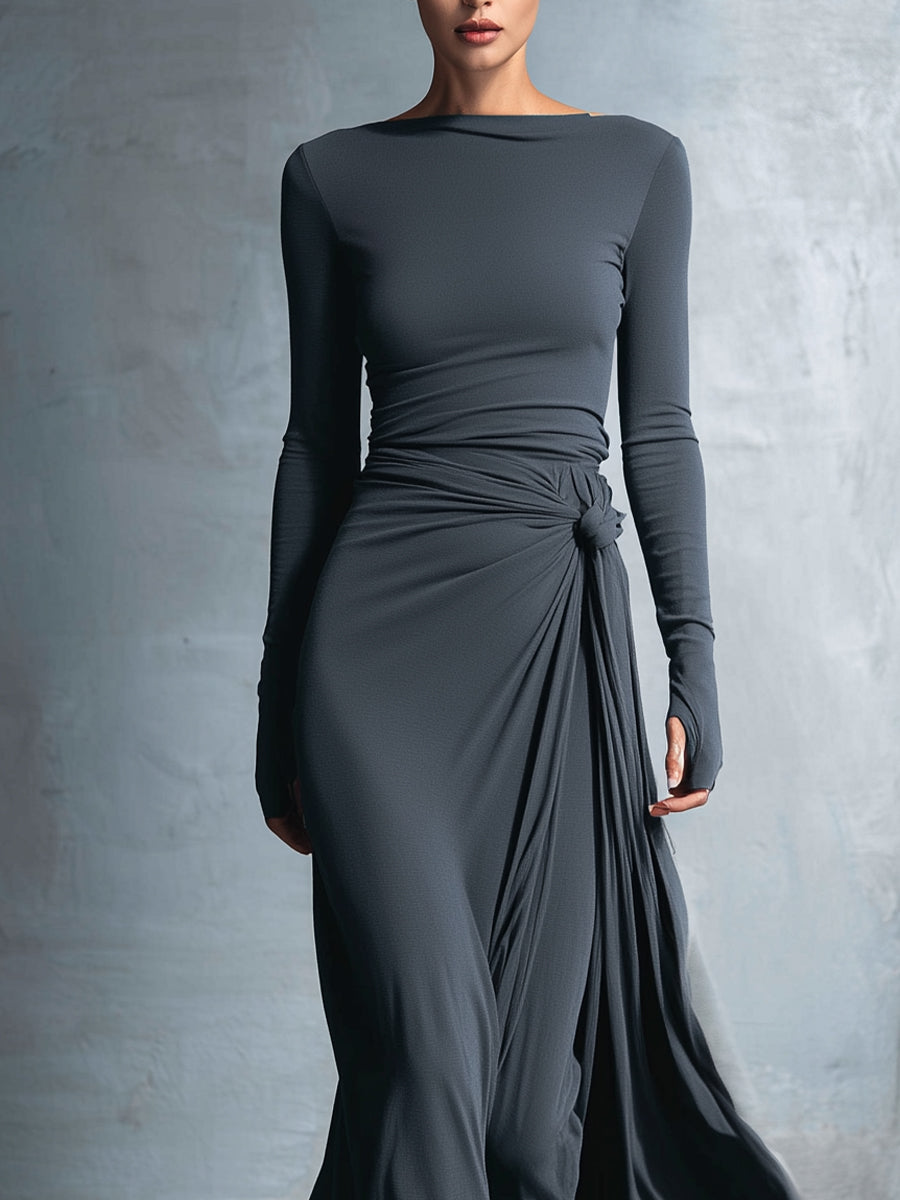 Damen Festliches Maxikleid im Wickelstil (6)
