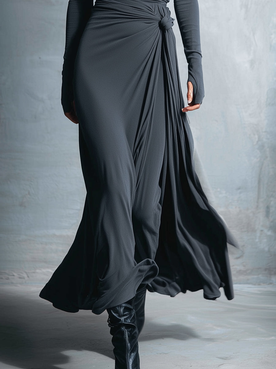Damen Festliches Maxikleid im Wickelstil (7)
