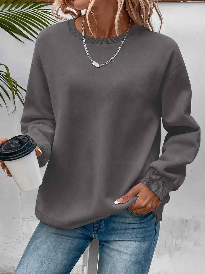 Damen Festliches Oberteil Sweatshirt Premium in Dunkelgrau