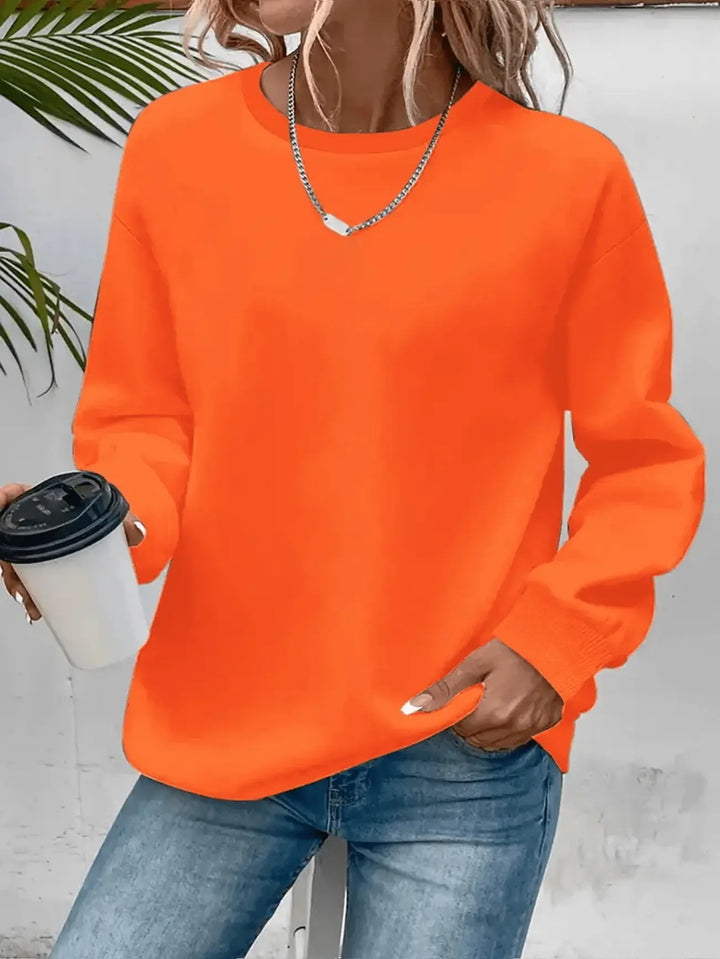 Damen Festliches Oberteil Sweatshirt Premium in Orange