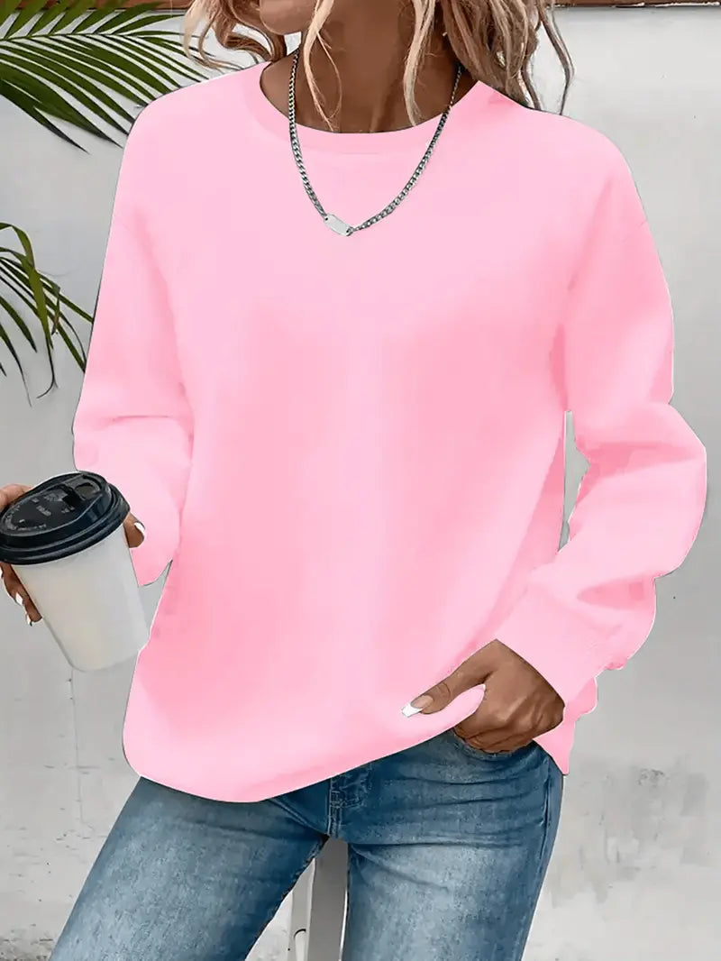Damen Festliches Oberteil Sweatshirt Premium in Rosa