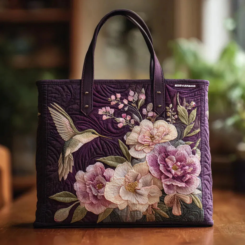 Damen Handtasche mit zartem Blumendruck in Lila