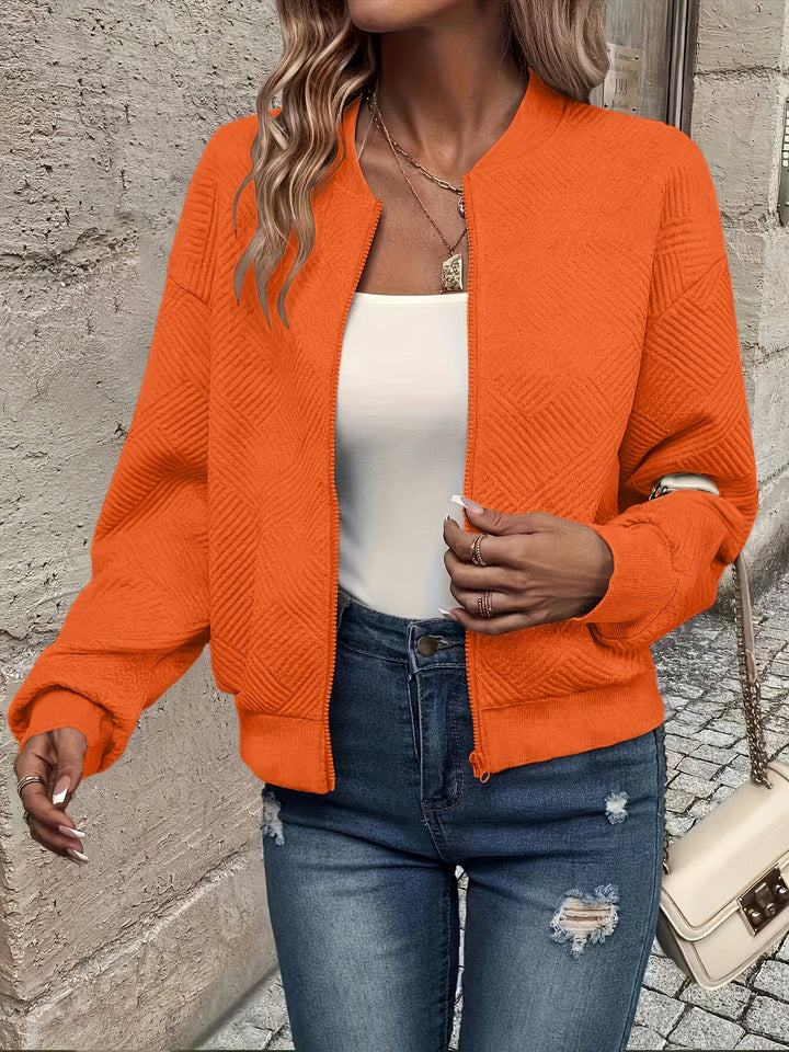 Damen Jacke im minimalistischen Design für Layering in Orange