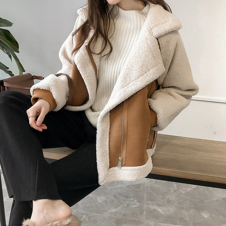 Damen Jacke mit Flausch-Kragen für Herbst (3)