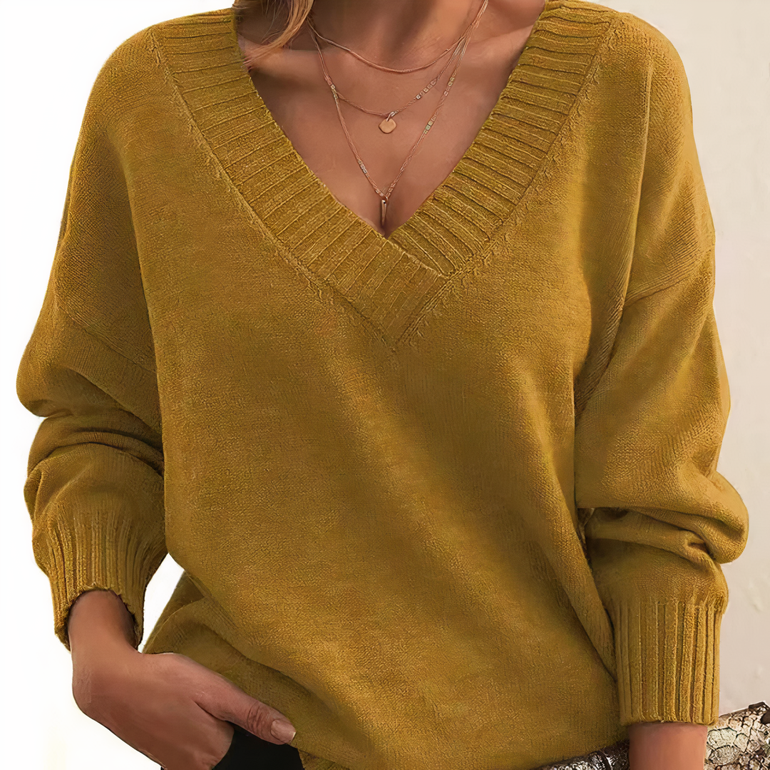 Damen Kaschmir Pullover elegant für Herbst in Goldfarben