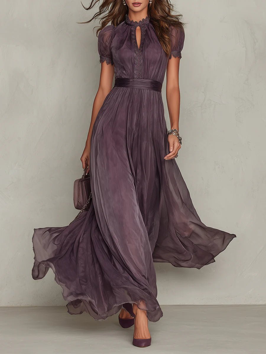 Elena Chiffon Strandkleid mit Schlüsselloch-Ausschnitt foto 1