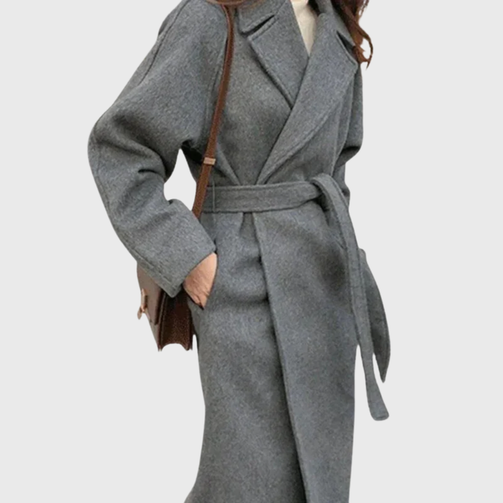 Damen Lange Jacke mit Gürtel für Herbst (6)