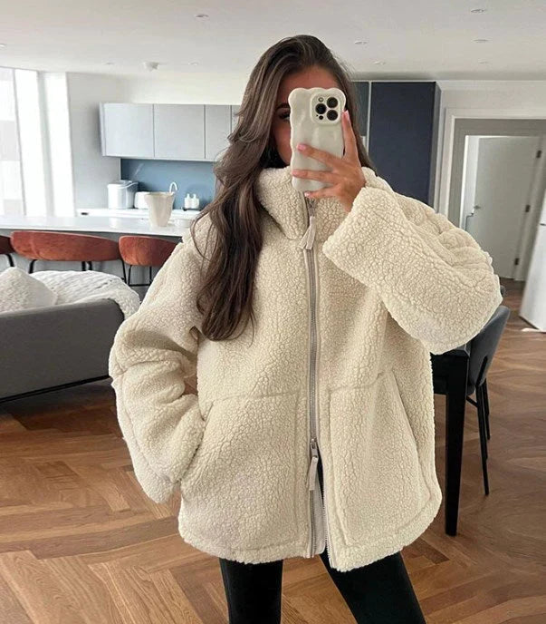 Damen Lässige Herbstjacke für den Alltag in Beige 1