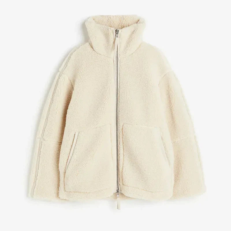 Damen Lässige Herbstjacke für den Alltag in Beige 2