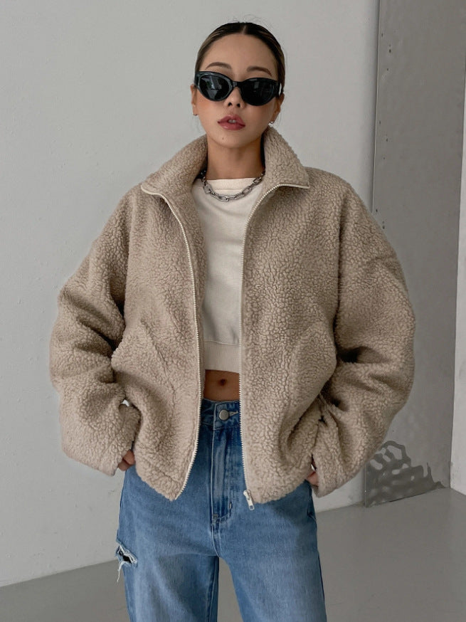 Damen Lässige Herbstjacke für den Alltag in Braun