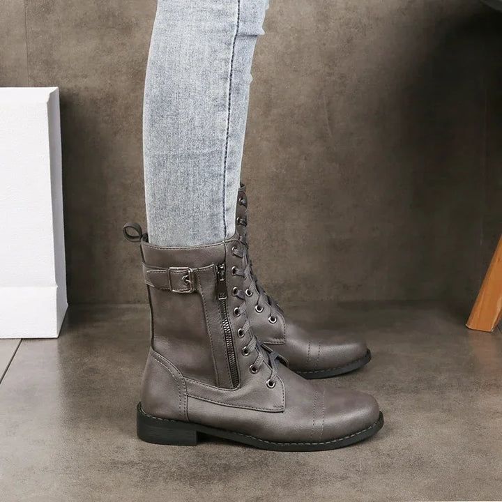 Damen Lederstiefeletten im vielseitigen Stil (6)