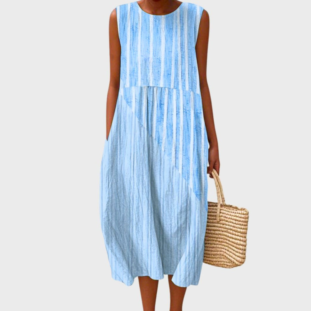 Marla Leinen Strandkleid im Midi Schnitt, ärmellos foto 2