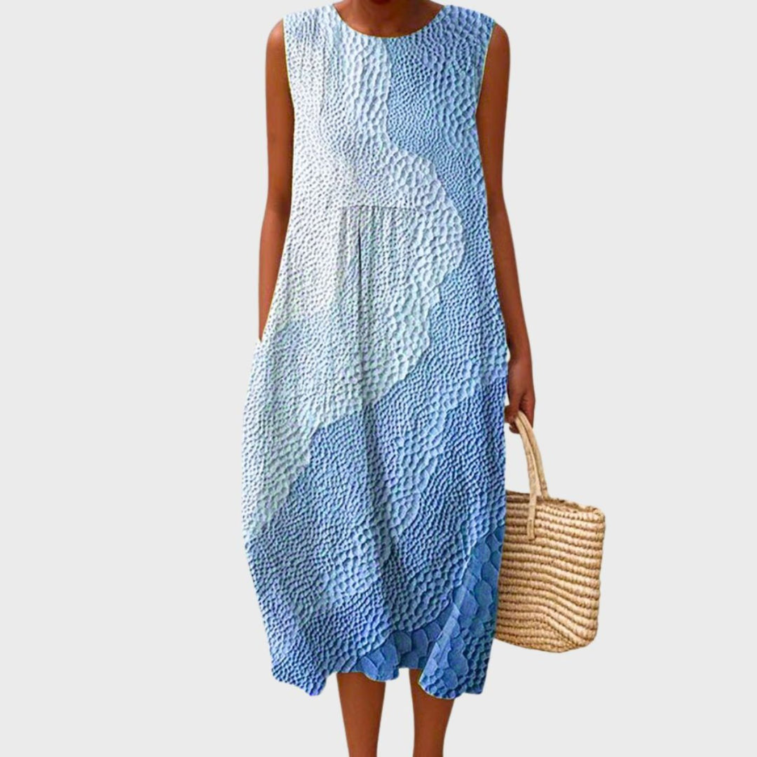 Marla Leinen Strandkleid im Midi Schnitt, ärmellos foto 3