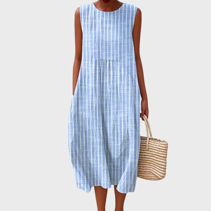 Marla Leinen Strandkleid im Midi Schnitt, ärmellos foto 4