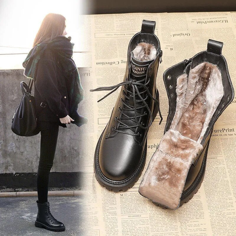 Damen Stiefeletten im Combat-Stil mit Reißverschluss (4)