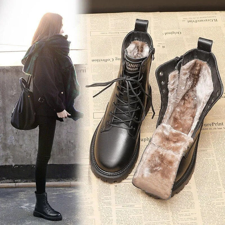 Damen Stiefeletten im Combat-Stil mit Reißverschluss (4)