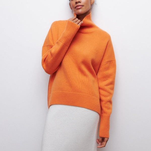 Damen Strickjacke aus Viskose für Herbst in Orange