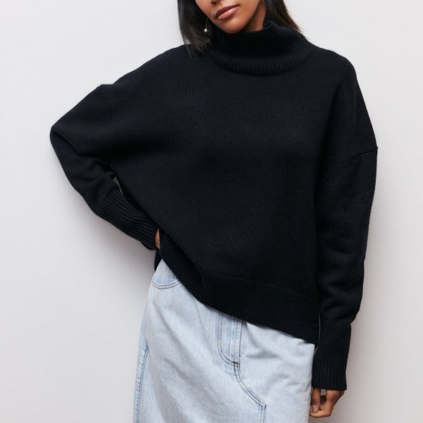 Damen Strickjacke aus Viskose für Herbst in Schwarz