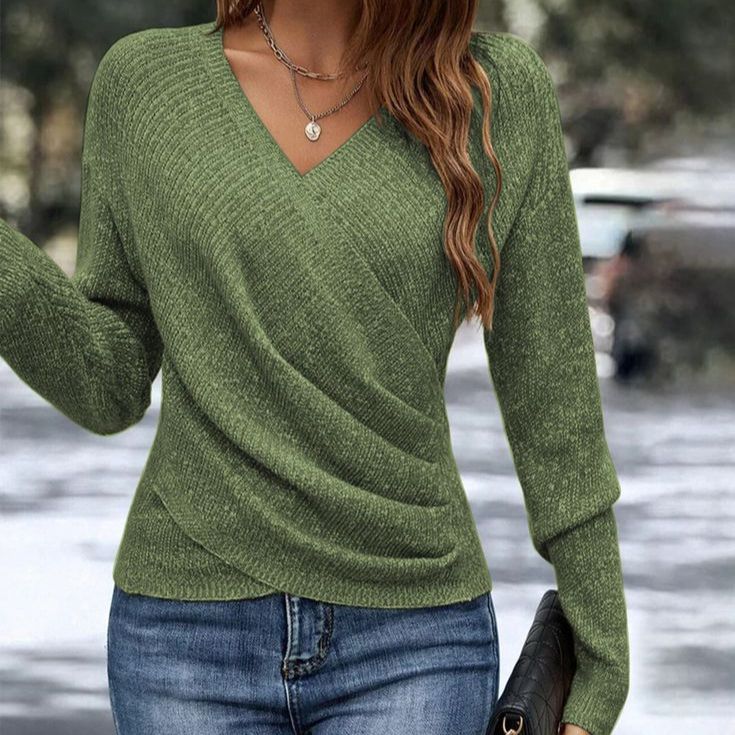 Damen Strickjacke elegant zum Schichten in Grün
